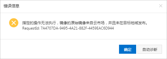 复制基于云市场镜像创建的镜像